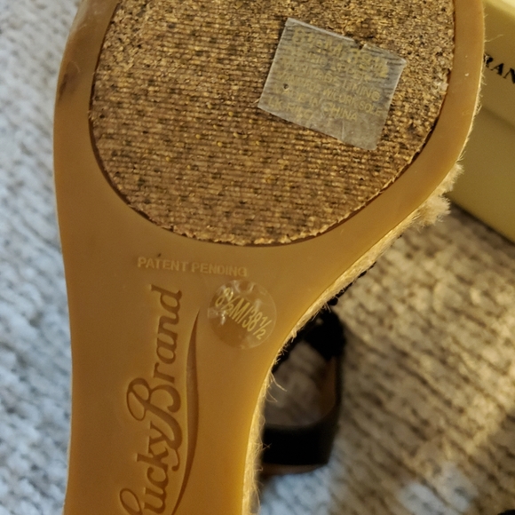 Lucky Brand Rilo Black Macrame Espadrille Wedge Sandal - Picture 10 of 11